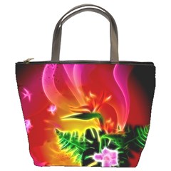 Awesome F?owers With Glowing Lines Bucket Bags by FantasyWorld7