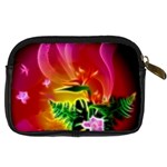 Awesome F?owers With Glowing Lines Digital Camera Cases Back