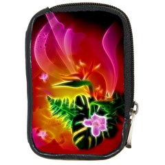 Awesome F?owers With Glowing Lines Compact Camera Cases by FantasyWorld7