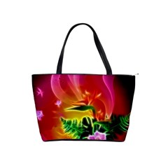 Awesome F?owers With Glowing Lines Shoulder Handbags by FantasyWorld7