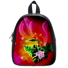 Awesome F?owers With Glowing Lines School Bags (small)  by FantasyWorld7