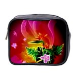 Awesome F?owers With Glowing Lines Mini Toiletries Bag 2-Side Front