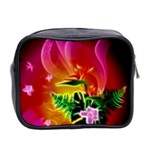 Awesome F?owers With Glowing Lines Mini Toiletries Bag 2-Side Back