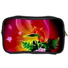 Awesome F?owers With Glowing Lines Toiletries Bags 2-side by FantasyWorld7