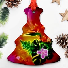 Awesome F?owers With Glowing Lines Ornament (christmas Tree)