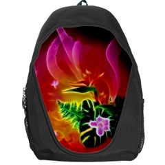 Awesome F?owers With Glowing Lines Backpack Bag by FantasyWorld7