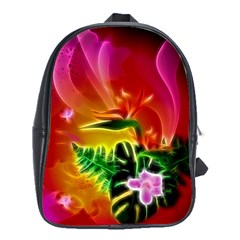 Awesome F?owers With Glowing Lines School Bags (xl)  by FantasyWorld7