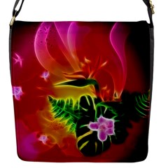 Awesome F?owers With Glowing Lines Flap Messenger Bag (s) by FantasyWorld7