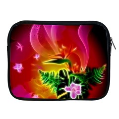 Awesome F?owers With Glowing Lines Apple Ipad 2/3/4 Zipper Cases by FantasyWorld7