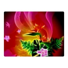 Awesome F?owers With Glowing Lines Double Sided Flano Blanket (mini)  by FantasyWorld7