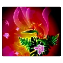 Awesome F?owers With Glowing Lines Double Sided Flano Blanket (small)  by FantasyWorld7