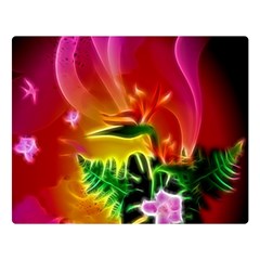 Awesome F?owers With Glowing Lines Double Sided Flano Blanket (large)  by FantasyWorld7