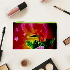 Awesome F?owers With Glowing Lines Cosmetic Bag (xs) by FantasyWorld7