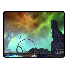 Fantasy Landscape With Lamp Boat And Awesome Sky Fleece Blanket (small) by FantasyWorld7