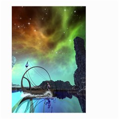 Fantasy Landscape With Lamp Boat And Awesome Sky Small Garden Flag (two Sides) by FantasyWorld7