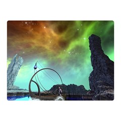 Fantasy Landscape With Lamp Boat And Awesome Sky Double Sided Flano Blanket (mini)  by FantasyWorld7