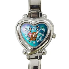 Music, Pan Flute With Fairy Heart Italian Charm Watch by FantasyWorld7