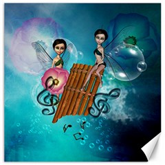 Music, Pan Flute With Fairy Canvas 20  X 20   by FantasyWorld7