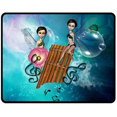 Music, Pan Flute With Fairy Fleece Blanket (medium)  by FantasyWorld7