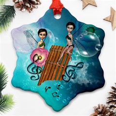 Music, Pan Flute With Fairy Ornament (snowflake) 