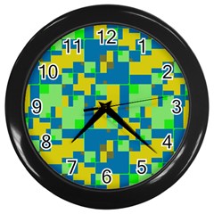 Shapes In Shapes Wall Clock (black) by LalyLauraFLM