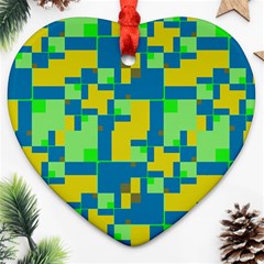 Shapes In Shapes Heart Ornament (two Sides) by LalyLauraFLM