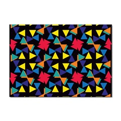 Colorful Triangles And Flowers Pattern Sticker A4 (10 Pack)