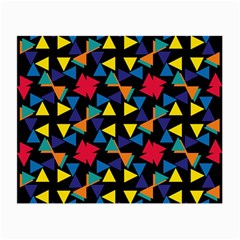 Colorful Triangles And Flowers Pattern Small Glasses Cloth (2 Sides) by LalyLauraFLM