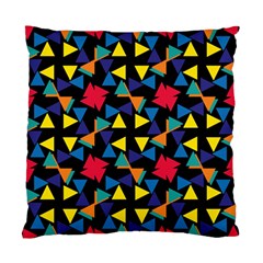 Colorful Triangles And Flowers Pattern Standard Cushion Case (two Sides) by LalyLauraFLM