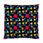 Colorful triangles and flowers pattern Standard Cushion Case (Two Sides) Front