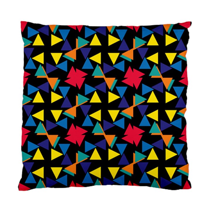 Colorful triangles and flowers pattern Standard Cushion Case (Two Sides)