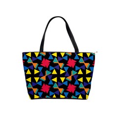 Colorful Triangles And Flowers Pattern Classic Shoulder Handbag