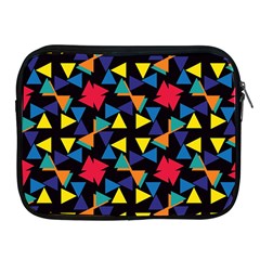 Colorful Triangles And Flowers Pattern Apple Ipad 2/3/4 Zipper Case by LalyLauraFLM