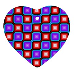 Connected Squares Pattern Ornament (heart) by LalyLauraFLM