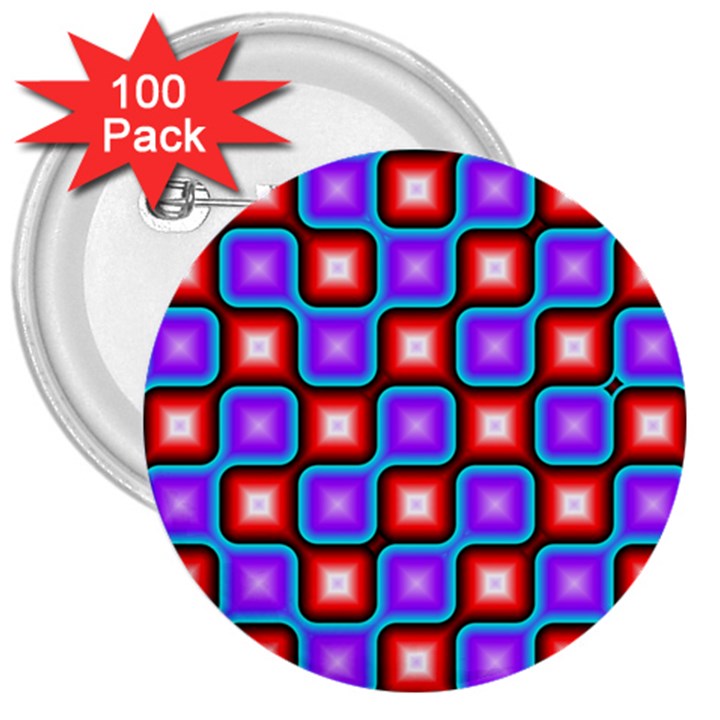 Connected squares pattern 3  Button (100 pack)