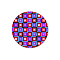 Connected Squares Pattern Magnet 3  (round) by LalyLauraFLM