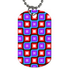 Connected Squares Pattern Dog Tag (one Side) by LalyLauraFLM