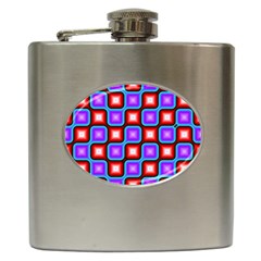 Connected Squares Pattern Hip Flask (6 Oz) by LalyLauraFLM