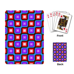 Connected Squares Pattern Playing Cards Single Design by LalyLauraFLM