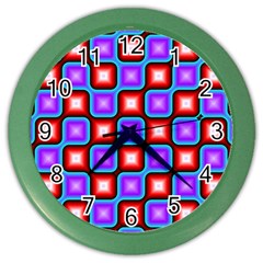 Connected Squares Pattern Color Wall Clock by LalyLauraFLM