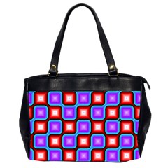 Connected Squares Pattern Oversize Office Handbag (2 Sides) by LalyLauraFLM