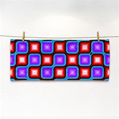 Connected Squares Pattern Hand Towel by LalyLauraFLM