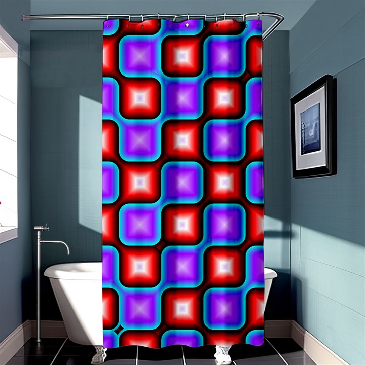 Connected squares pattern	Shower Curtain 36  x 72 