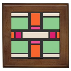 Rectangles Cross Framed Tile by LalyLauraFLM