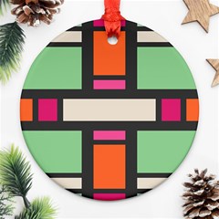 Rectangles Cross Ornament (round) by LalyLauraFLM