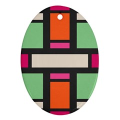 Rectangles Cross Ornament (oval) by LalyLauraFLM