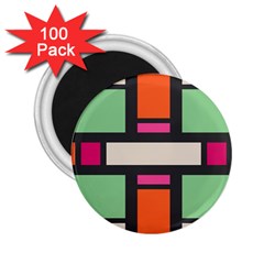 Rectangles Cross 2 25  Magnet (100 Pack)  by LalyLauraFLM