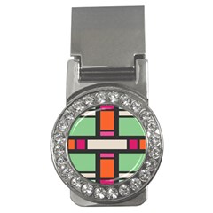 Rectangles Cross Money Clip (cz) by LalyLauraFLM