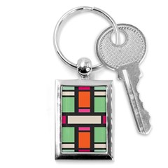 Rectangles Cross Key Chain (rectangle) by LalyLauraFLM