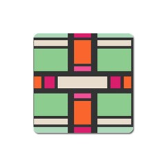 Rectangles Cross Magnet (square) by LalyLauraFLM